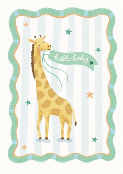 Cute New Baby Card - Giraffe - Hello Baby created by Lisa Parker