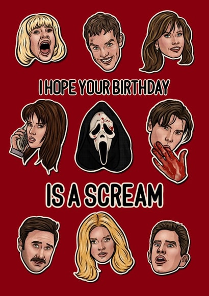 Fun Birthday Card - Scream - Ghostface - Hope Your Birthday Is A Scream created by Pop Off