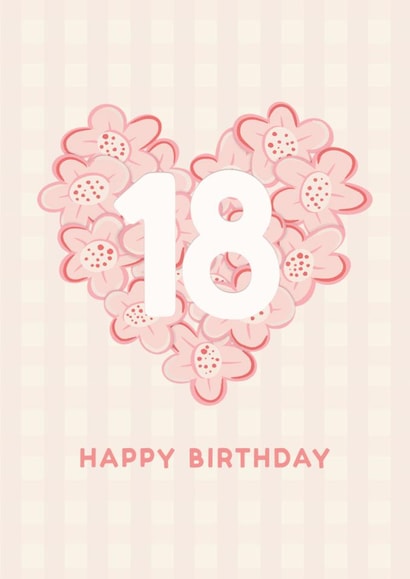 Pretty Birthday Card - 18th - Floral Heart created by Lyndsay Moon