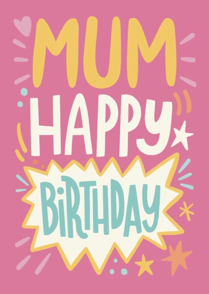 Classic Birthday Card - For Mum - Stars created by Happy  Introvert