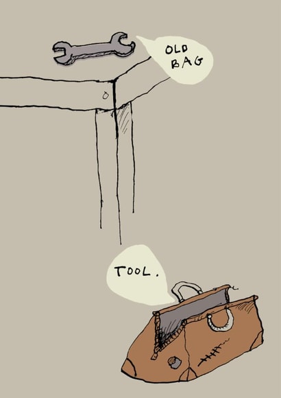 Funny Anniversary Card - Old Bag - Tool created by Poet and Painter