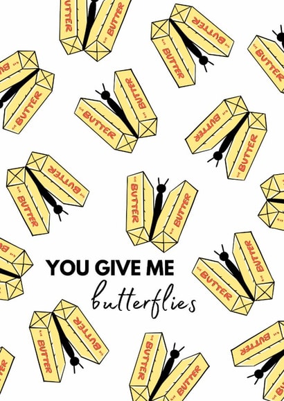 Cute Love Card for Partner – You Give Me Butterflies created by Jess Walker