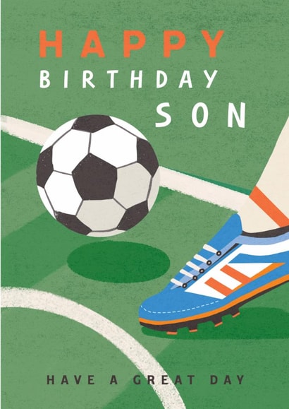 Classic Birthday Card - For Son - Football created by Rosanna Rossi