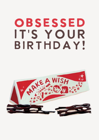 Obsession Birthday Card - Obsessed It's Your Birthday - Wish Willow created by Holly Fox