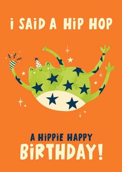 Cute Birthday Card - Hip Hop Frog created by Lucy Maggie Designs