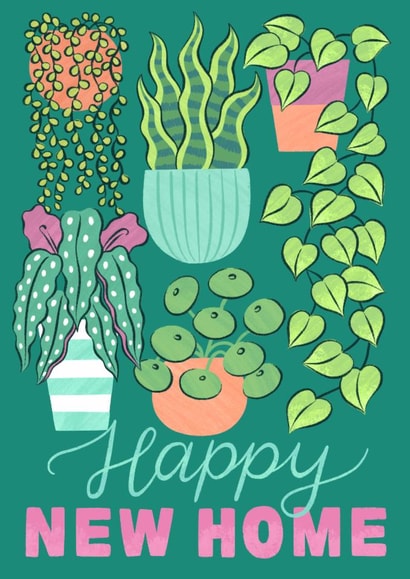 Classic New Home Card - House Plants created by Alice Griffiths Illustration