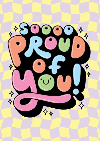 Cute Congratulations/Exams Card - So Proud Of You - Dopamine Check created by Katie Ruby Illustration