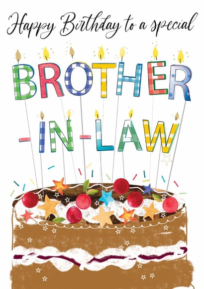 Traditional Birthday Card - For Brother In Law - Cake created by Katie Phythian Design