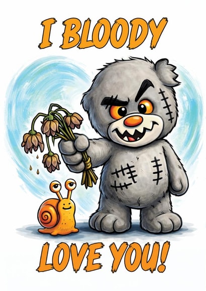 Cute Funny Anniversary Card For Significant Other - I Bloody Love You created by Pineapple Parrot