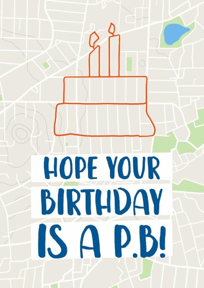 Funny Birthday Card - Strava - Personal Best created by The Cake Thief