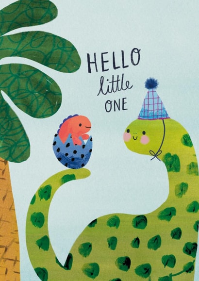 Cute New Baby Card - Dinosaur - Baby Boy created by Rosalind Maroney