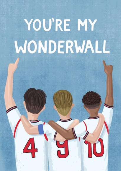 Classic Birthday Card - Wonderwall - England World Cup Team created by Silky Rose Design