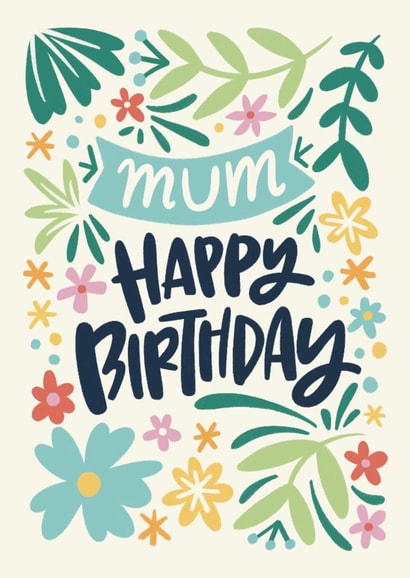 Classic Birthday Card - For Mum - Pretty Florals created by Natalia Gonzalez