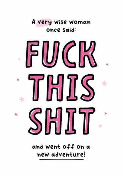 Funny Leaving Card - Very Wise Woman - Went Off On A New Adventure created by Kreate Paper Co.