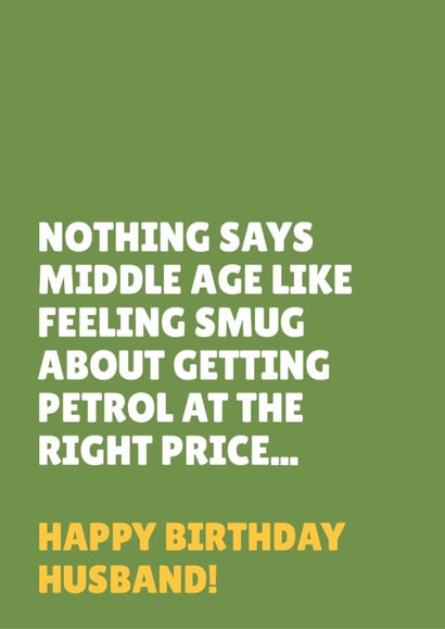 Funny Birthday Card - For Husband - Middle Age - Petrol created by Blush & Blossom 