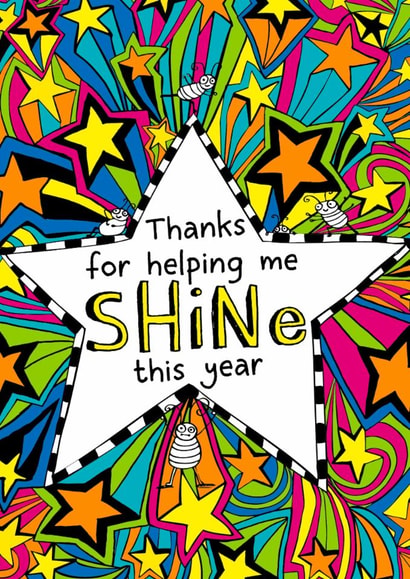 Cute Thank You Card - For Teacher - Helping Me Shine - Tom Gates created by Tom Gates