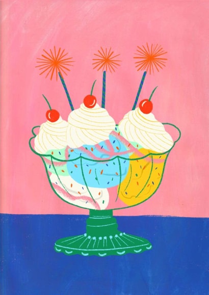 Classic Birthday Card - Ice Cream Sundae - Sprinklers created by Kerrie McNeill