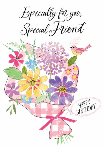 Pretty Birthday Card - Special Friend - Flower Bouquet created by Katie Phythian Design