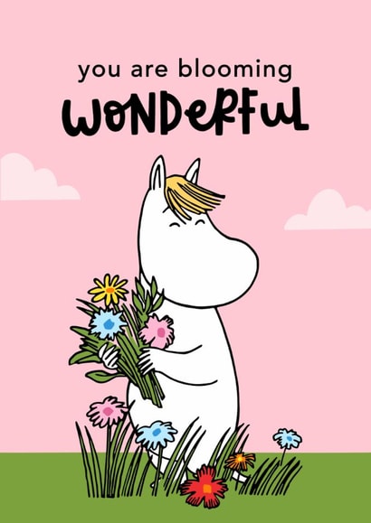 Moomin Pretty Thank You Card - You are Blooming Wonderful Floral Card created by Moomin Characters