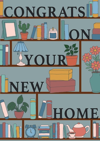 New home book shelf card created by Wild Rose