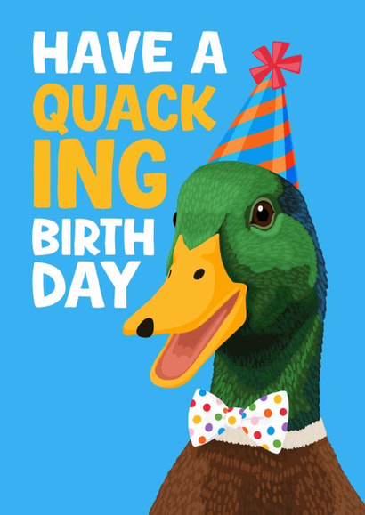 Funny Duck Birthday Card - Have A Quacking Birthday - Pun Card created by Pink Peach Cards