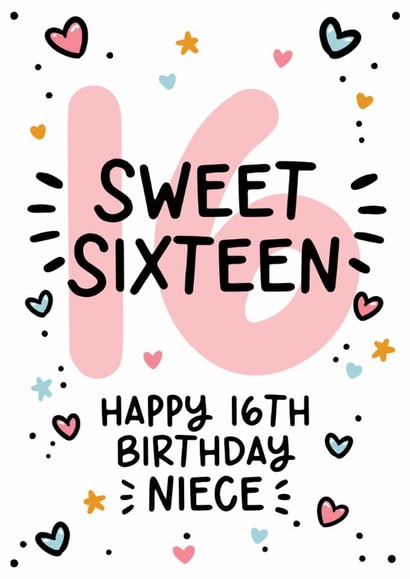 Cute 16th Birthday Card for Niece created by Lyndsay Moon