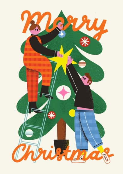 Arty Christmas Card - Tree Decorating created by AbiGoLucky