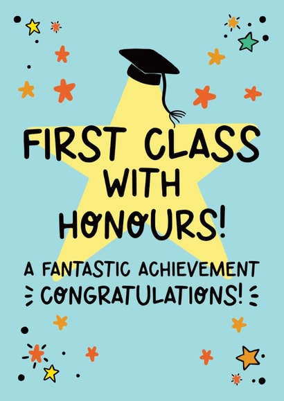Classic Graduation Card - First Class With Honours created by Lyndsay Moon