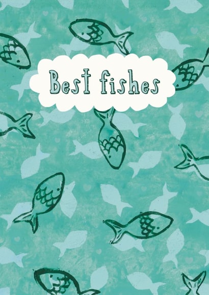 Cute Birthday Card - Best Fishes - Fish created by Giddy Kipper