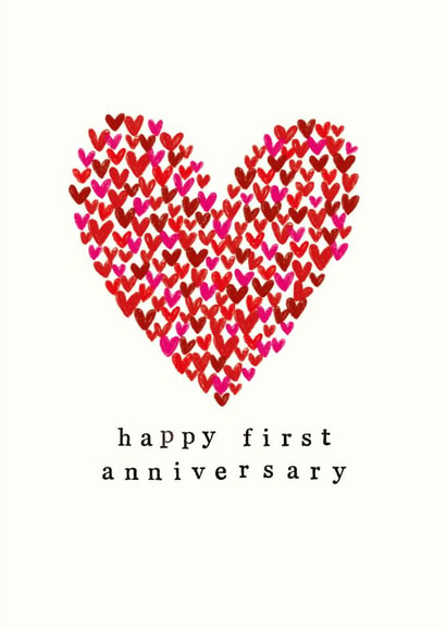 Classic Anniversary Card - 1st - Heart - Wedding Anniversary created by Chloë Turner