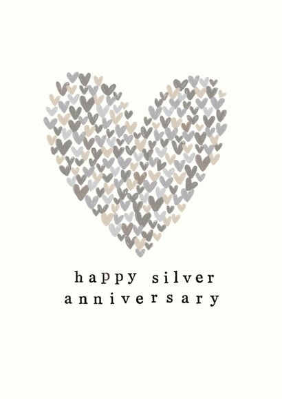 Classic Anniversary Card - 25th - Silver Wedding Anniversary created by Chloë Turner