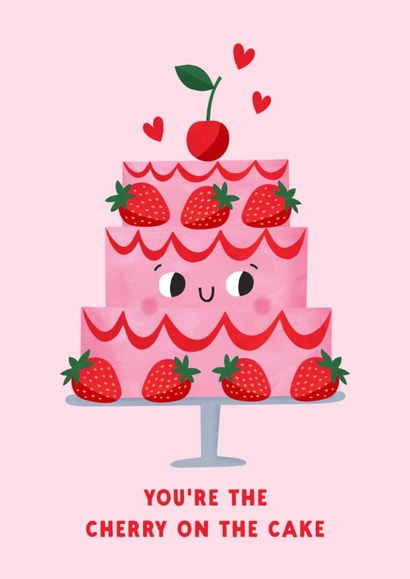 Cute Birthday Card - Cherry On The Cake created by Lemon and Sugar 