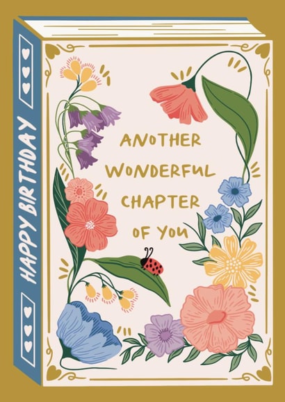 Pretty Birthday Card - Floral Book - Another Wonderful Chapter created by Not Today Tuesday