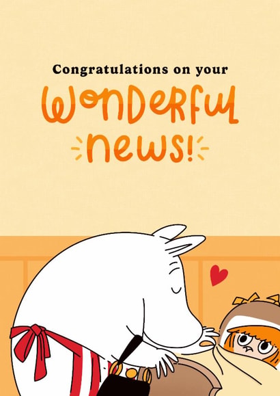 Cute New Baby Card - Moomin - Congratulations On Your Wonderful News! created by Moomin Characters