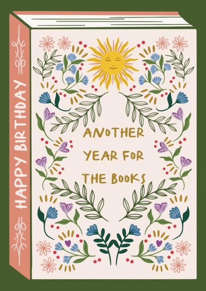 Pretty Birthday Card - Another Year For The Books - Floral Book Cover created by Not Today Tuesday