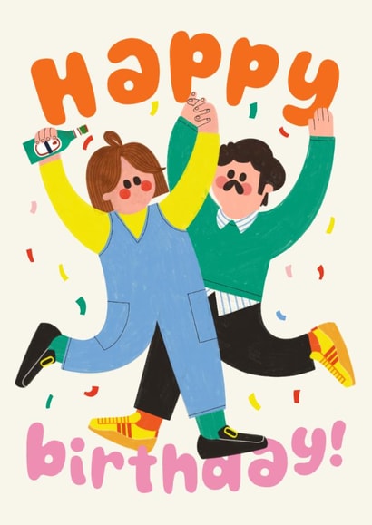 Cute Birthday Card - Couple - Confetti created by AbiGoLucky