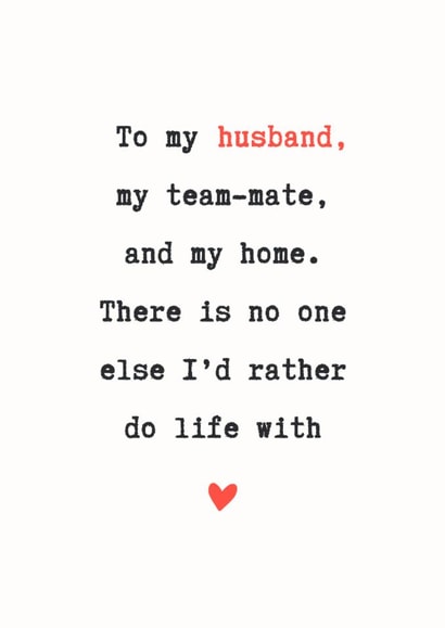 Sentimental Husband Anniversary Card, Typewriter Love Card created by @Hurray Haus