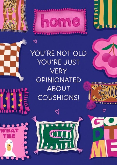 Funny Birthday Card - Cushion Opinions created by Kasia Cards