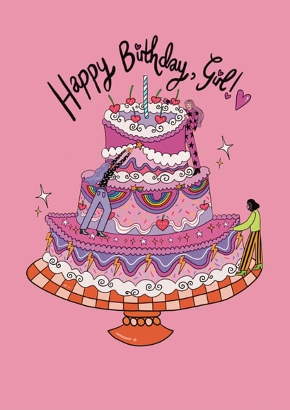 Classic Birthday Card - Enormous Cake created by Sinead McArdle