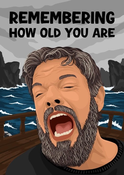 Funny Birthday Card - The Odyssey - Matt Damon - Remembering How Old You Are created by Pink Peach Cards