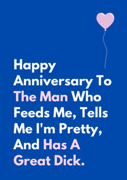 Rude Anniversary Card - For Husbnand/Boyfriend - Great Dick created by Sundiva Designs