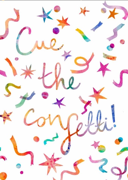 Celebration card - rainbow confetti - congratulations card for all occasions created by Paint to Paper Designs