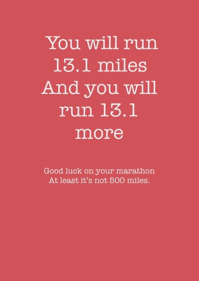 Marathon good luck card - 500 miles created by Two Three Five Design