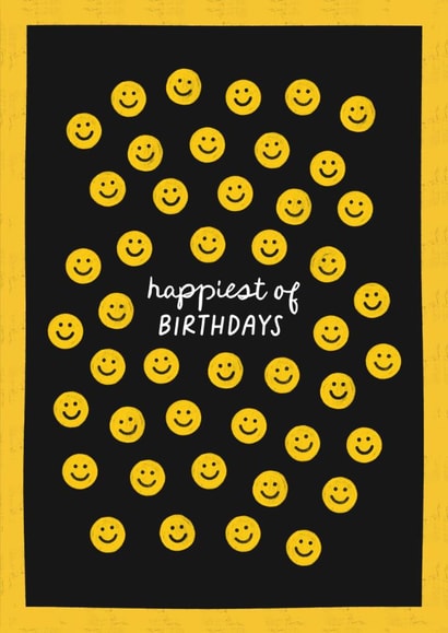 Happiest of Birthdays | Smiley Face Birthday Card created by Jess Shah