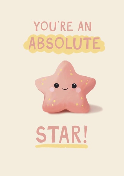 Cute Thank You/Congratulations Card - Absolute Star created by Giddy Kipper
