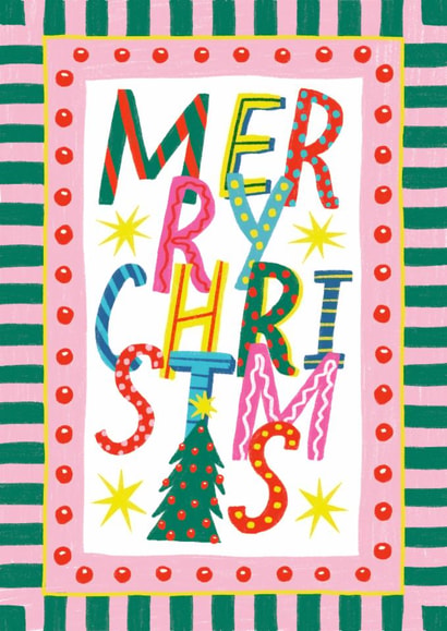 Arty Christmas Card For Her - Folk Art Lettering created by Bellollage