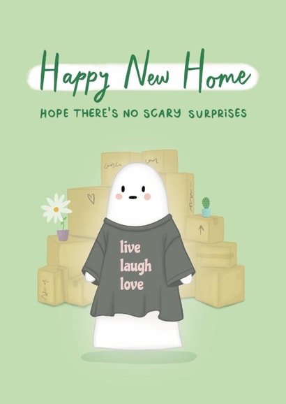 Funny New Home Card - Ghosts - Scary Surprises - Live Laugh Love created by Sydney Jo Designs