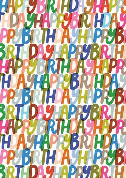 fun colourful happy birthday pattern created by Chloë Turner