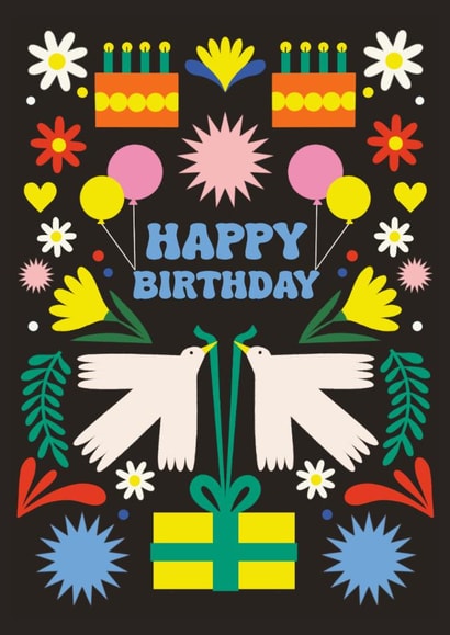Arty Birthday Card - Bold Colourful Design created by AbiGoLucky