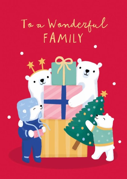 Cute Christmas Card - From Our Home To Yours - To A Wonderful Family created by Painted Parasol Studio